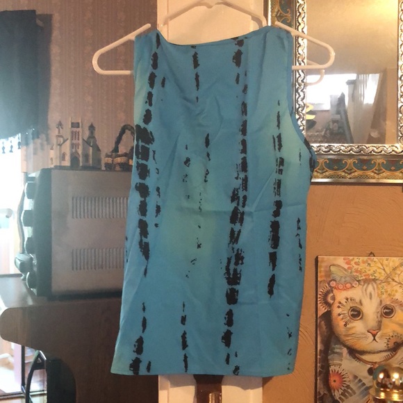 Blue and black print tank top - Picture 4 of 5